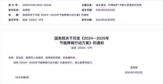 重磅！《2024—2025年节能降碳行动方案》发布(图1)